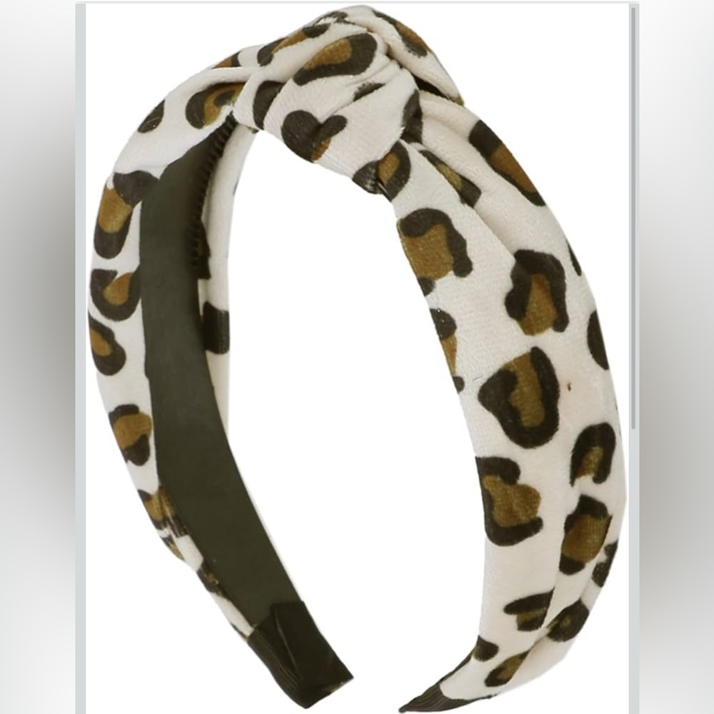 Hair Accessories Leopard Velvet Knotted Headband For Women